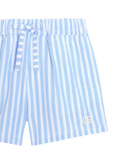 Bermuda In Seersucker Rigato Azzurro DOLCE & GABBANA KIDS | L13Q60-FR50RS8051